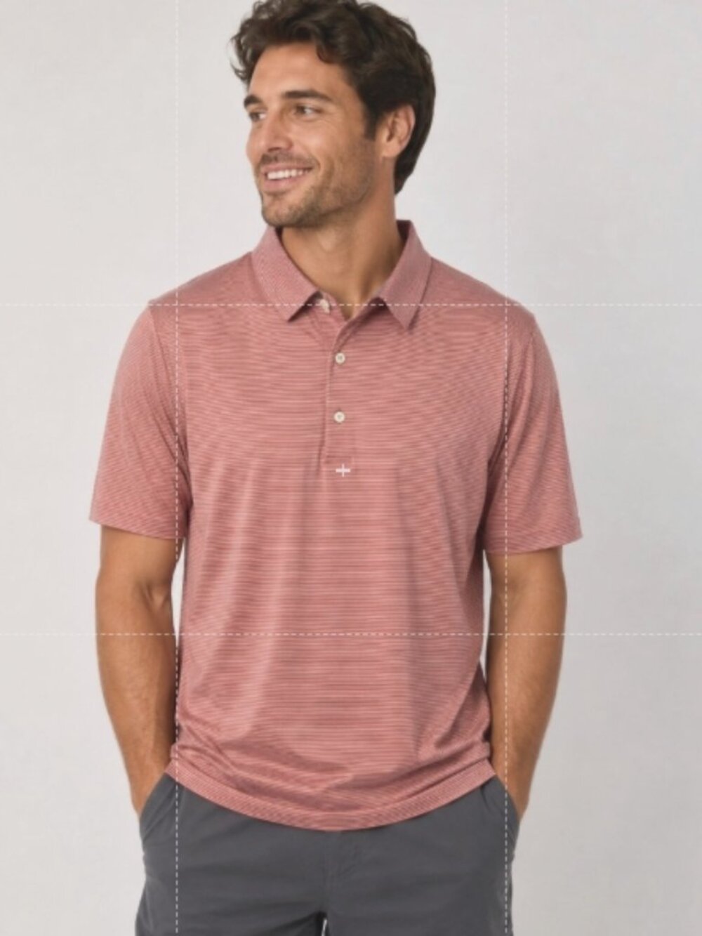 C22 Bobby Jones Men's Pink Striped Polo, XL